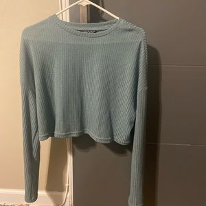 SHEIN Long sleeve cropped shirt